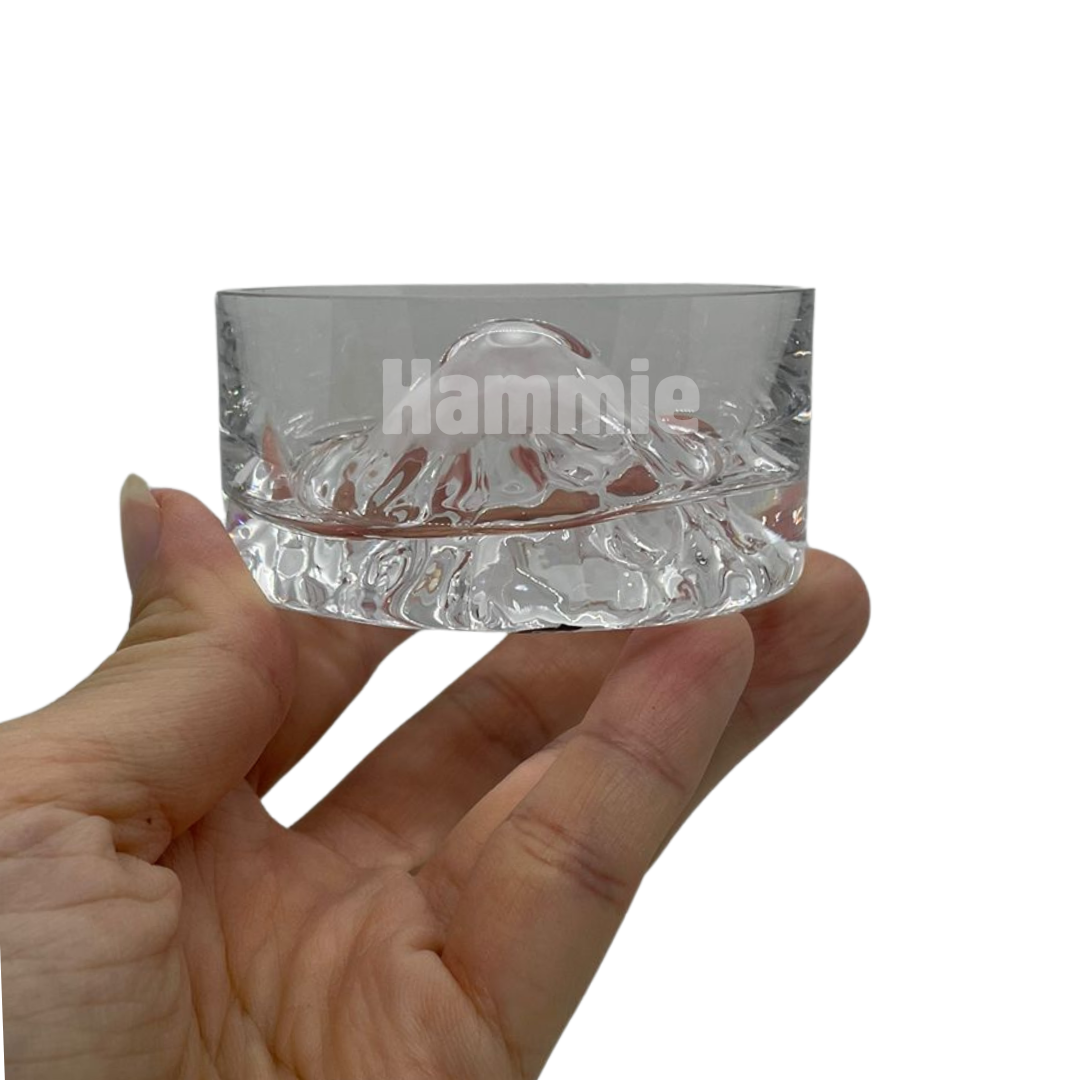 Niteangel Mt Fuji glass drinking bowl with name customization option