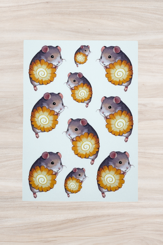 Handmade hamster sticker sheets