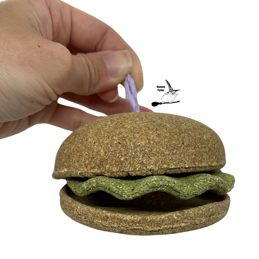 Edible burger hanging treat