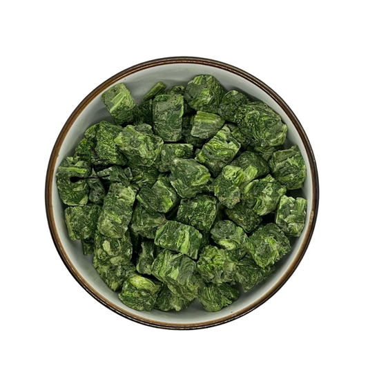 Freeze dried spinach cubes