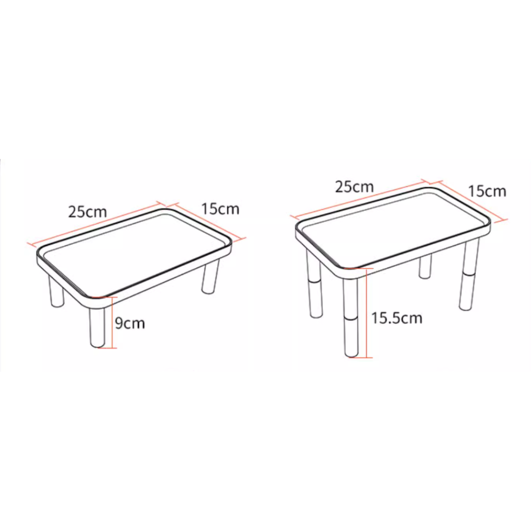 Plastic hamster platform with adjustable height