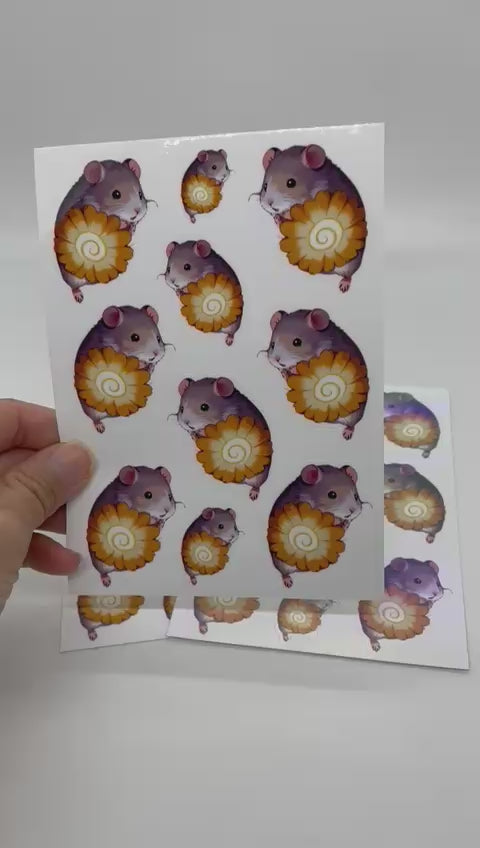 Handmade hamster sticker sheets